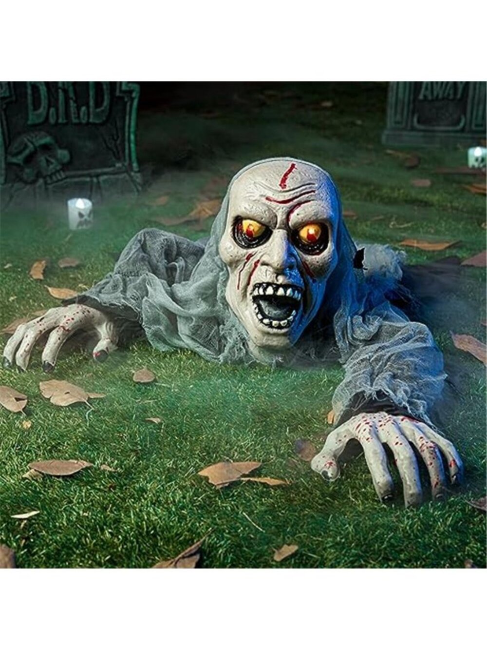 Halloween Decorations Outdoor Light-Up Zombie Groundbreaker with